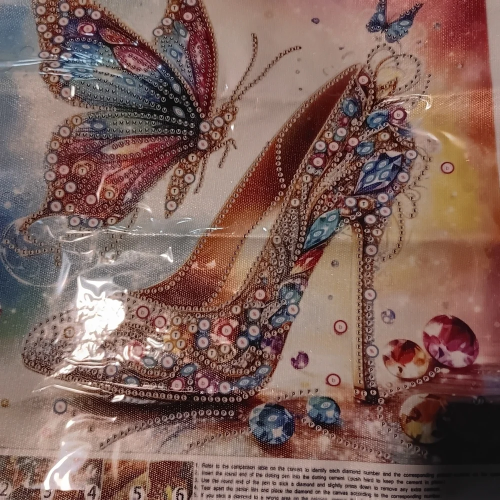 Butterfly And High Heel Diamond Art Paint Kit 30x30
